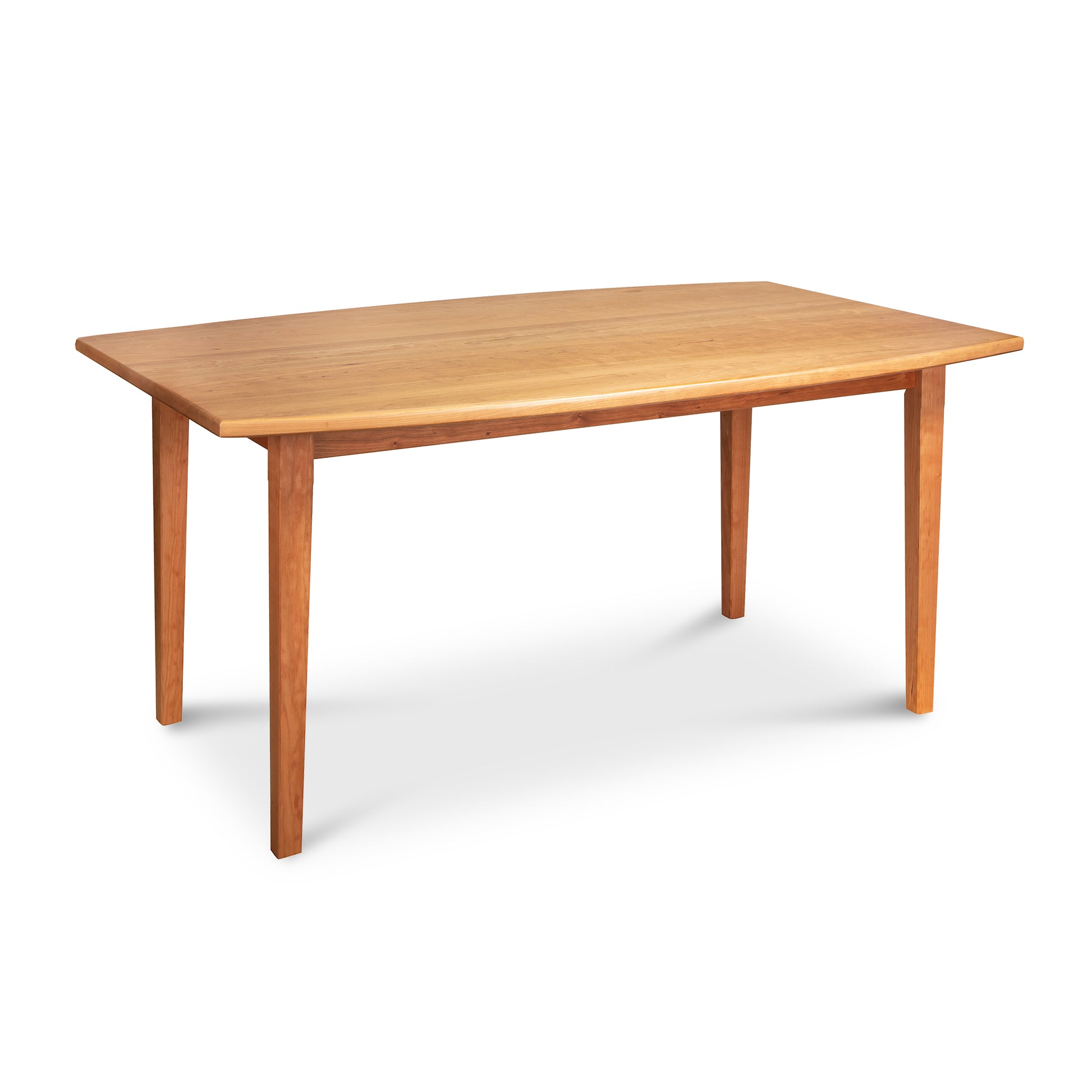 Vermont Shaker Boat Shaped Dining Table by Maple Corner Woodworks, showcasing exquisite handcrafted quality and solid top design.