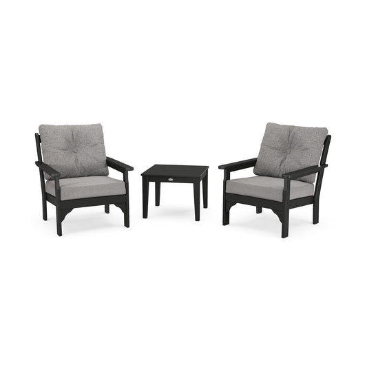 POLYWOOD Vineyard 3-Piece Deep Seating Set made of sustainable POLYWOOD lumber.