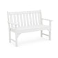 Replacement: The POLYWOOD Vineyard 48" garden bench with vertical slats on the backrest and horizontal seat slats, isolated on a white background.