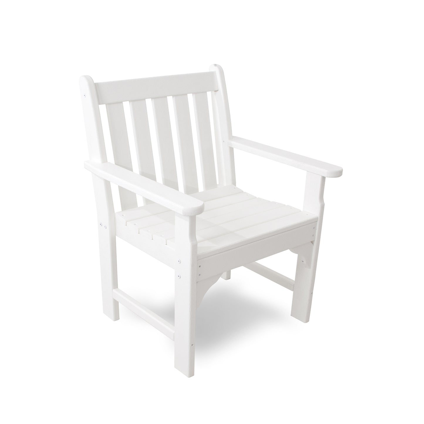 POLYWOOD Vineyard Arm Chair with slatted back and seat, showcasing elegant outdoor furniture design.