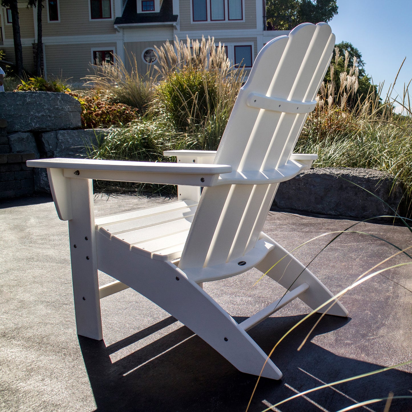 White POLYWOOD Vineyard Curveback Adirondack Chair.