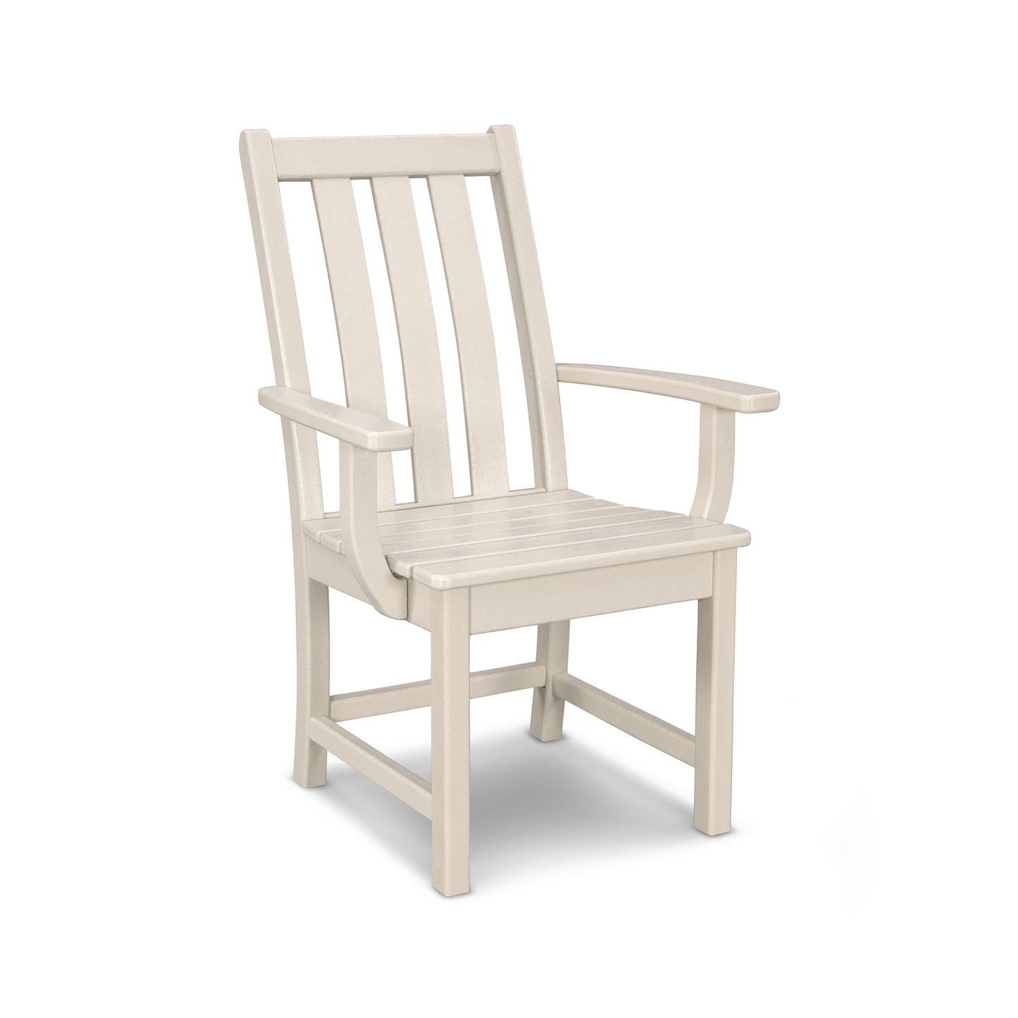 POLYWOOD Vineyard Dining Arm Chair with armrests and a slatted backrest.