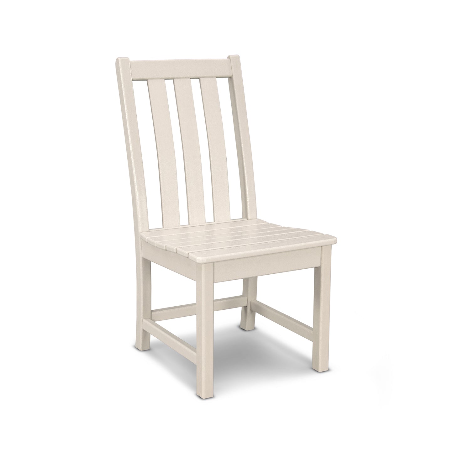 POLYWOOD Vineyard Dining Side Chair with vertical slats, square seat, and weather-resistant craftsmanship.