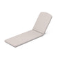A minimalist modern Nautical Chaise with a beige, weather-resistant upholstery fabric XPWF0004 - Full Seat Cushion by POLYWOOD, featuring a straight lower section and an angled headrest, isolated on a white background.