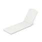 A white POLYWOOD® XPWF0004 - Full Seat Cushion on a white background, featuring a simple, flat design with a slightly elevated headrest.