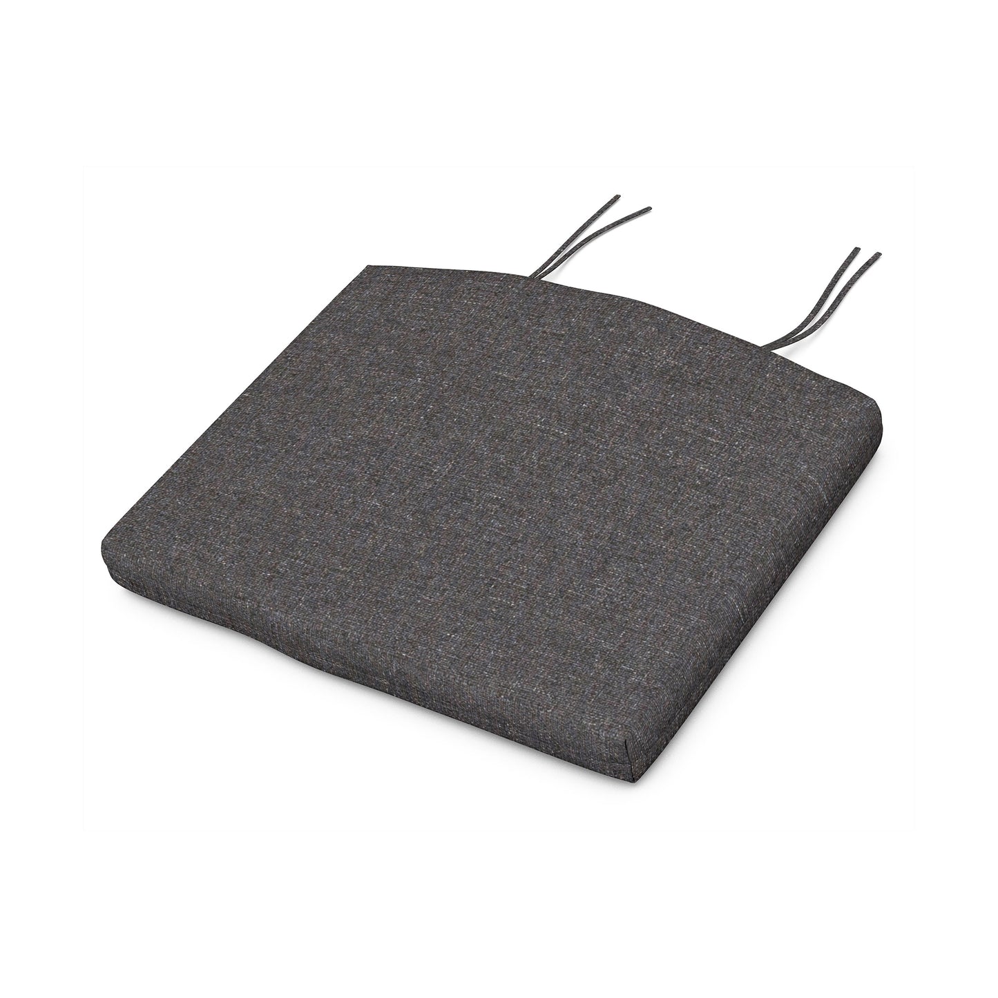 POLYWOOD XPWS0003 - Seat Cushion in gray weather-resistant upholstery fabric, with two tie-back straps, displayed on a white background.
