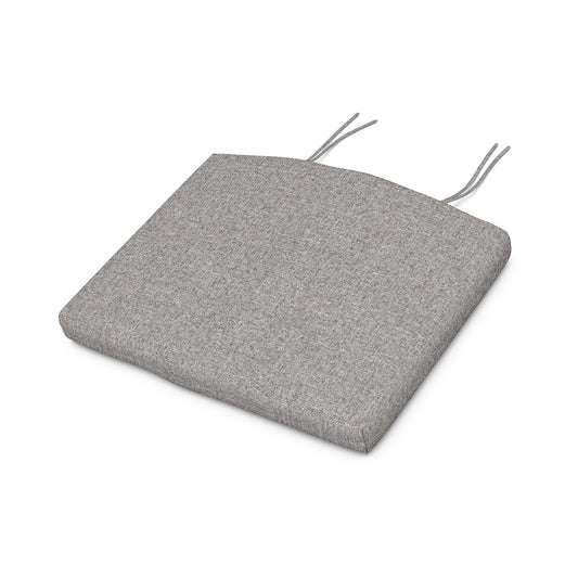 Square light gray XPWS0003 seat cushion by POLYWOOD with weather-resistant fabric and ties for secure attachment.
