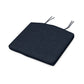 Blue POLYWOOD® XPWS0003 Seat Cushion with two ties at the back, displayed on a white background.