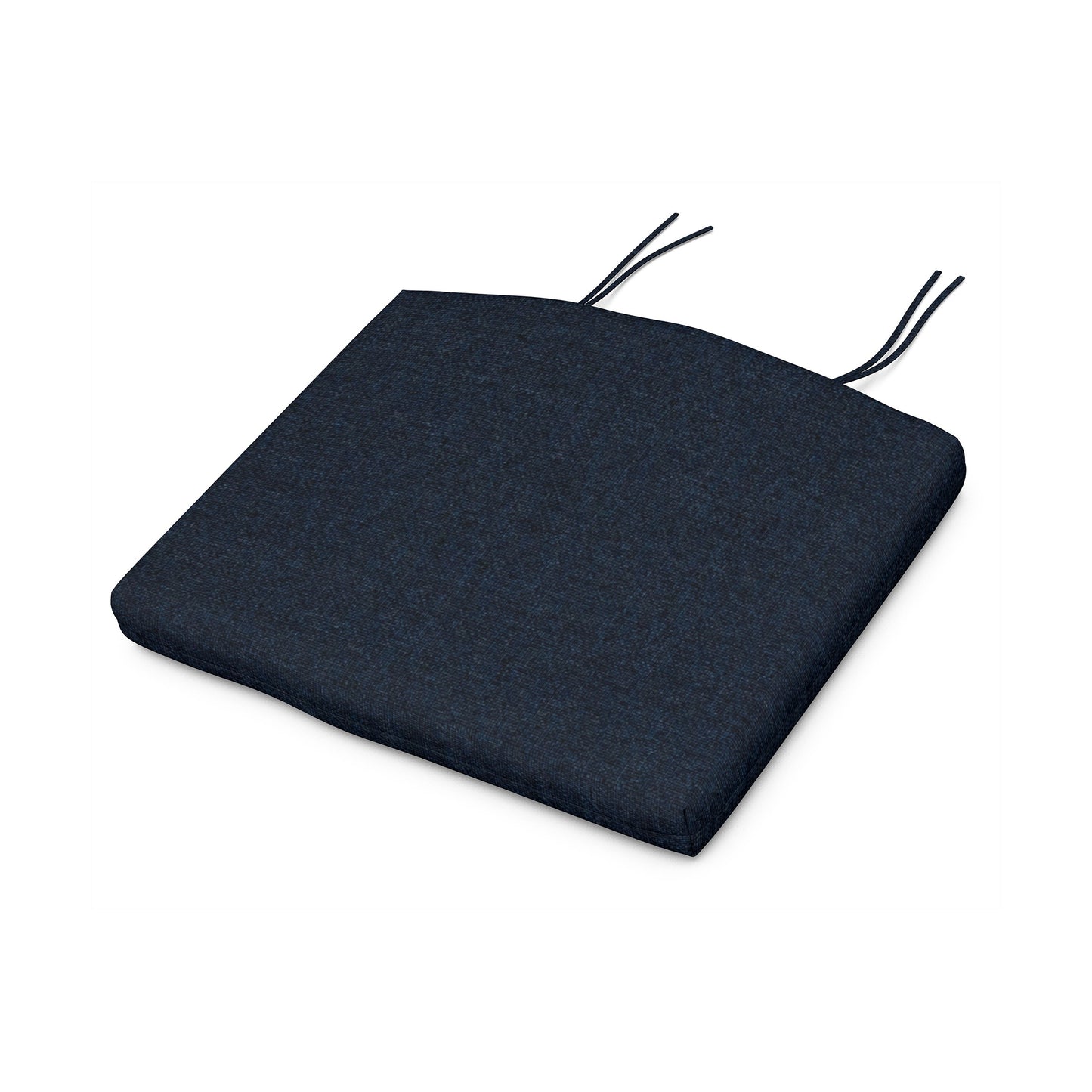 Dark blue square seat cushion with ties designed by POLYWOOD, perfect for enhancing South Beach Adirondack chairs.