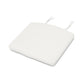 A plain, white square POLYWOOD® XPWS0003 - Seat Cushion with two tie straps at the back, positioned on a clean white background.
