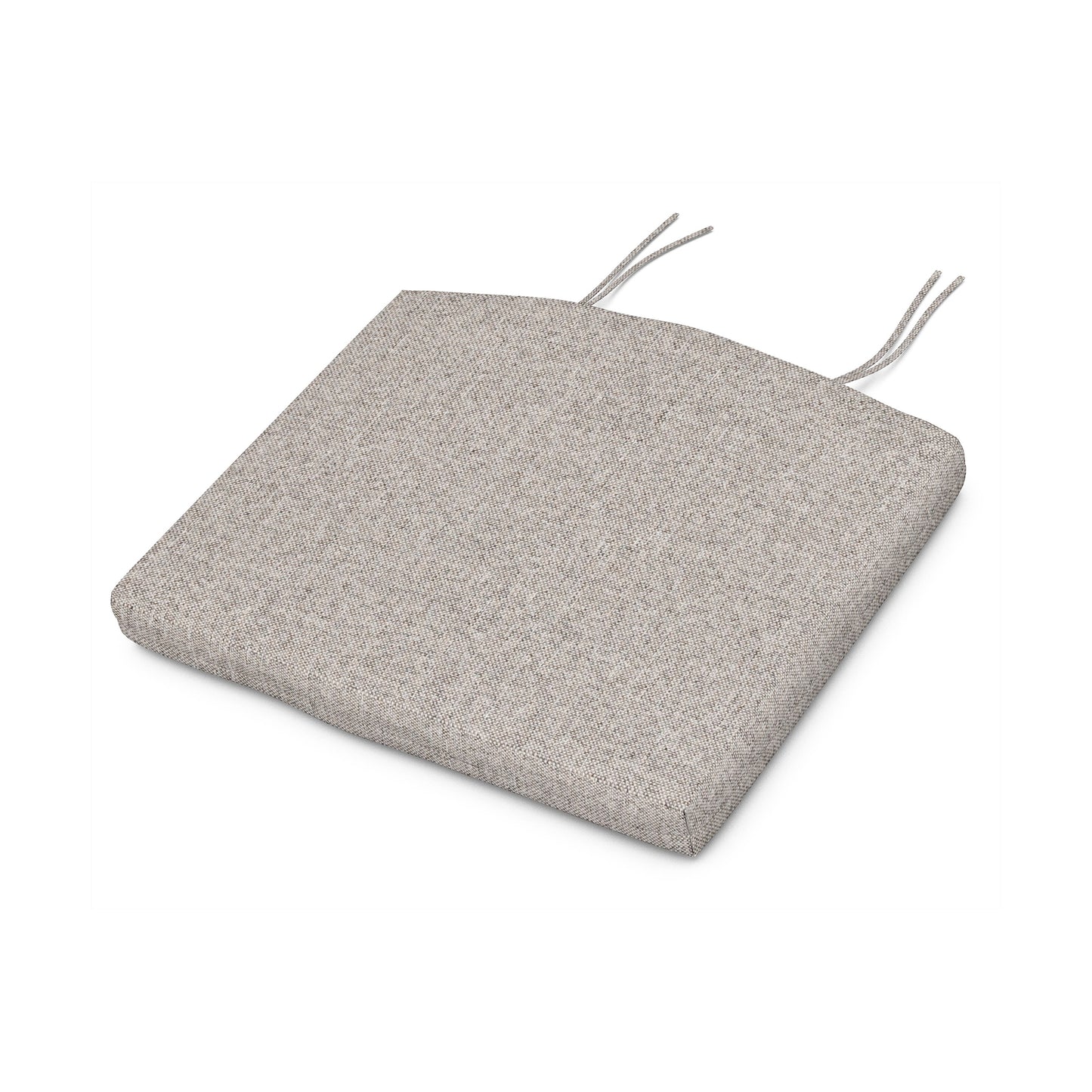 Light gray, square, weather-resistant XPWS0003 Seat Cushion by POLYWOOD with two pairs of ties.