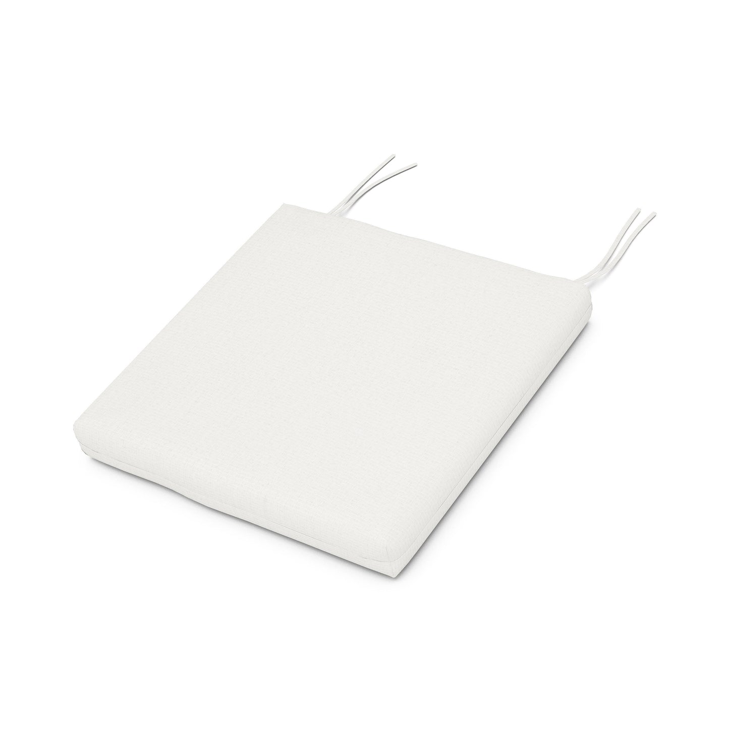White POLYWOOD XPWS0006 cushion featuring weather-resistant fabric and one-sided ties.