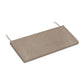 A rectangular beige POLYWOOD seat cushion with ties at each corner, isolated on a white background. The cushion, made of weather-resistant upholstery fabric, is designed for use on chairs to provide added comfort and support.