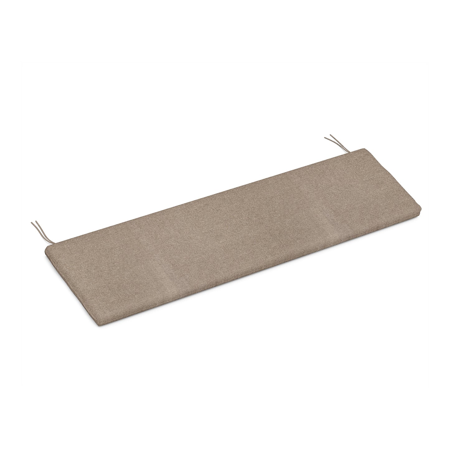 Beige POLYWOOD XPWS0061 rectangular seat cushion with two durable ties.