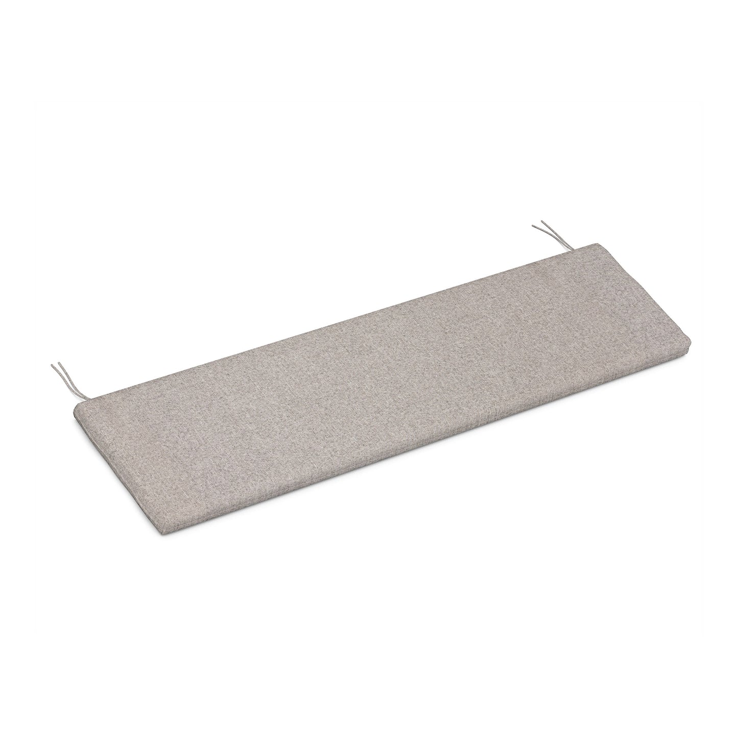 Rectangular, gray POLYWOOD XPWS0061 seat cushion with weather-resistant fabric and tie strings.
