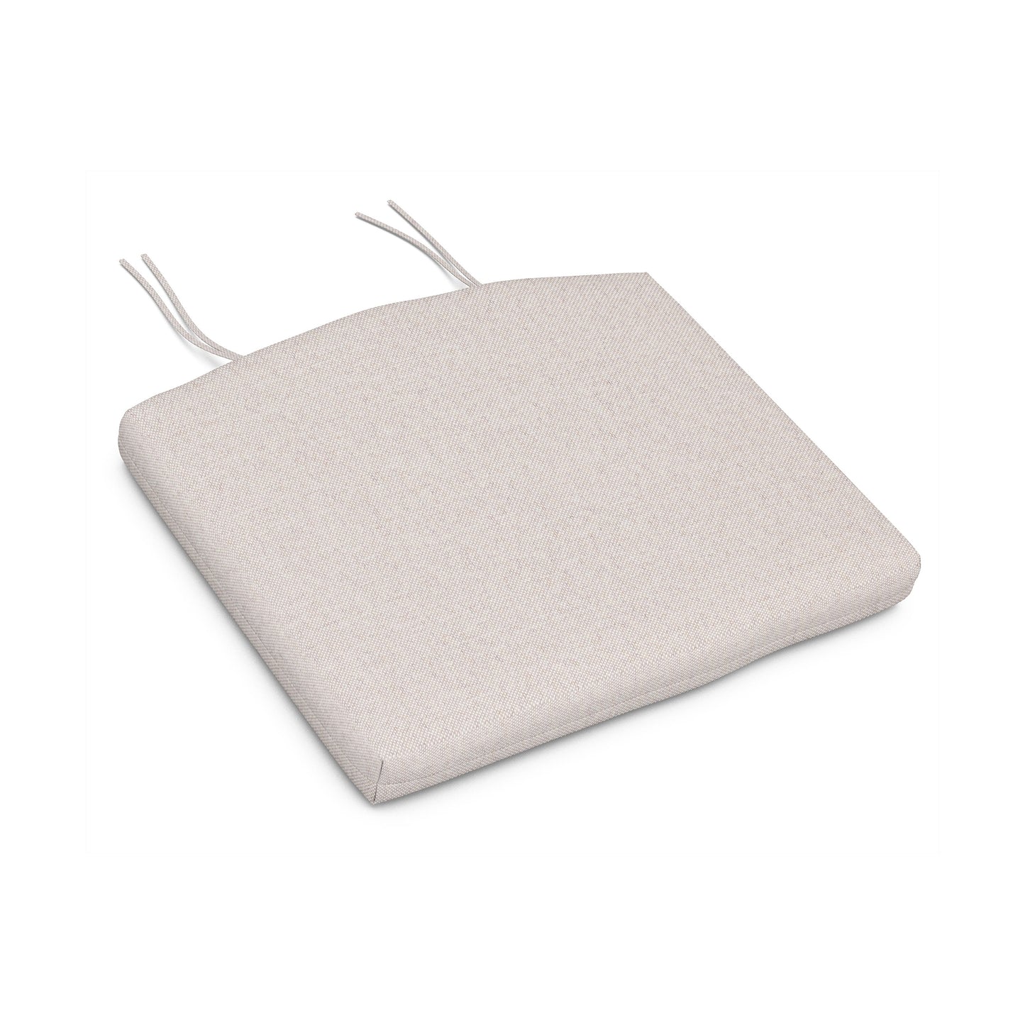 Beige square seat cushion by POLYWOOD, featuring ties and weather-resistant upholstery for enhanced comfort and durability.