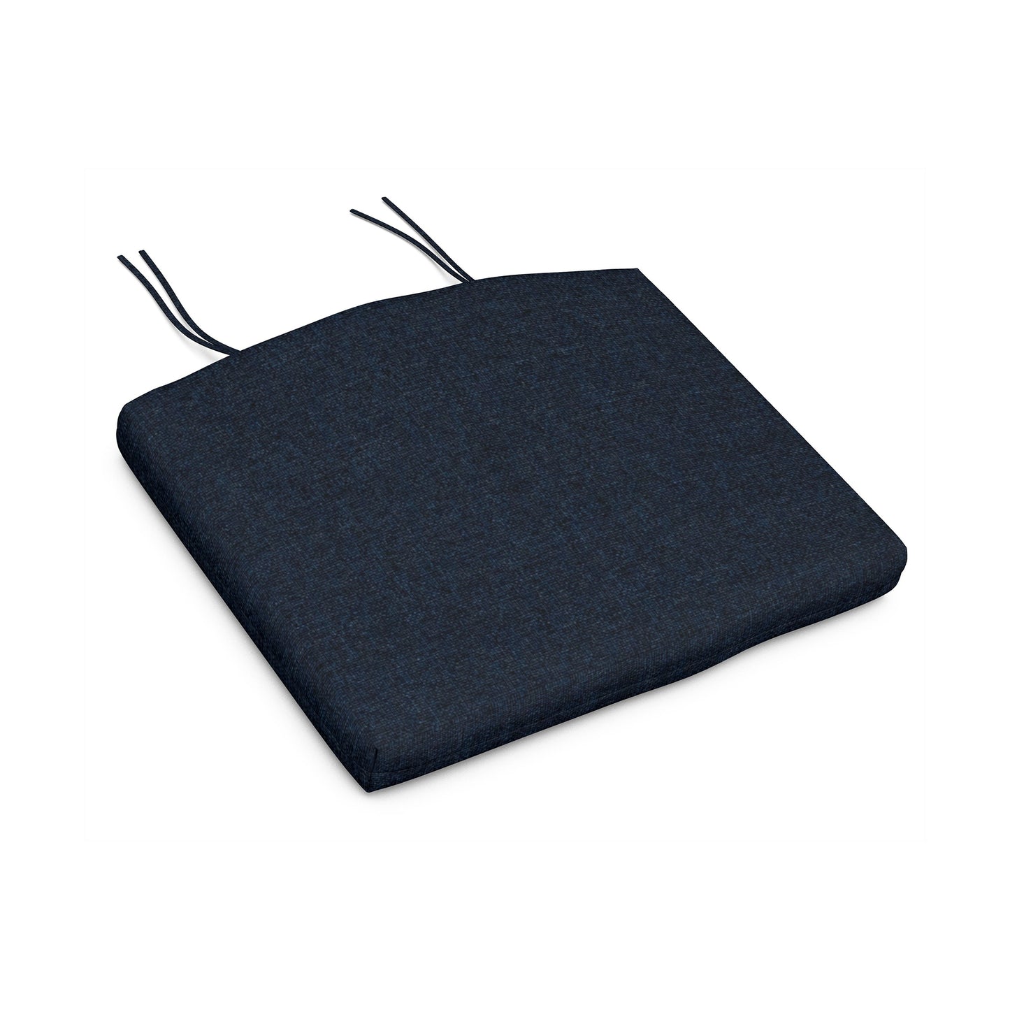 Dark blue square XPWS0153 seat cushion by POLYWOOD with weather-resistant fabric and two ties per corner.