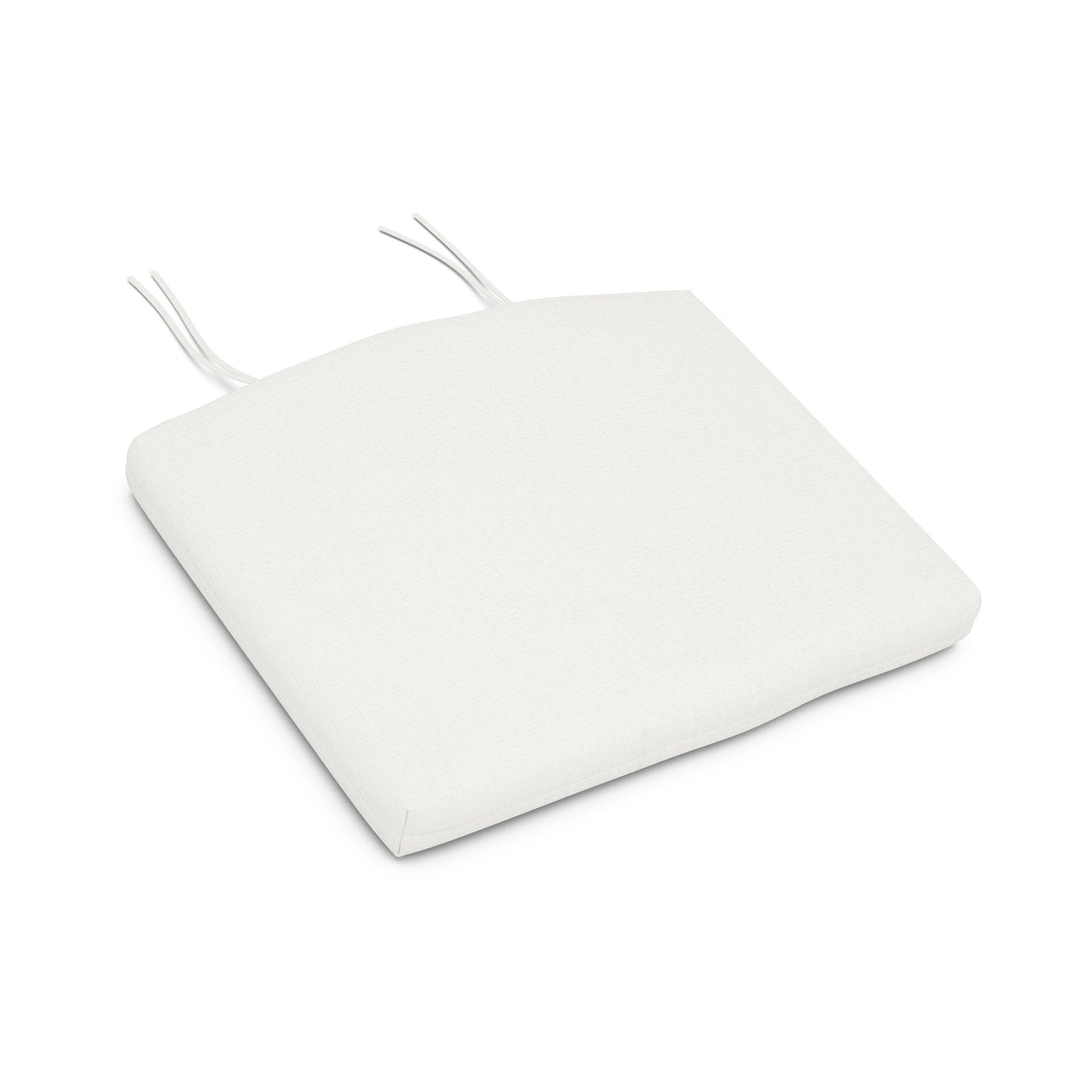 White square seat cushion designed for Adirondack Chairs with weather-resistant fabric and two ties by POLYWOOD.
