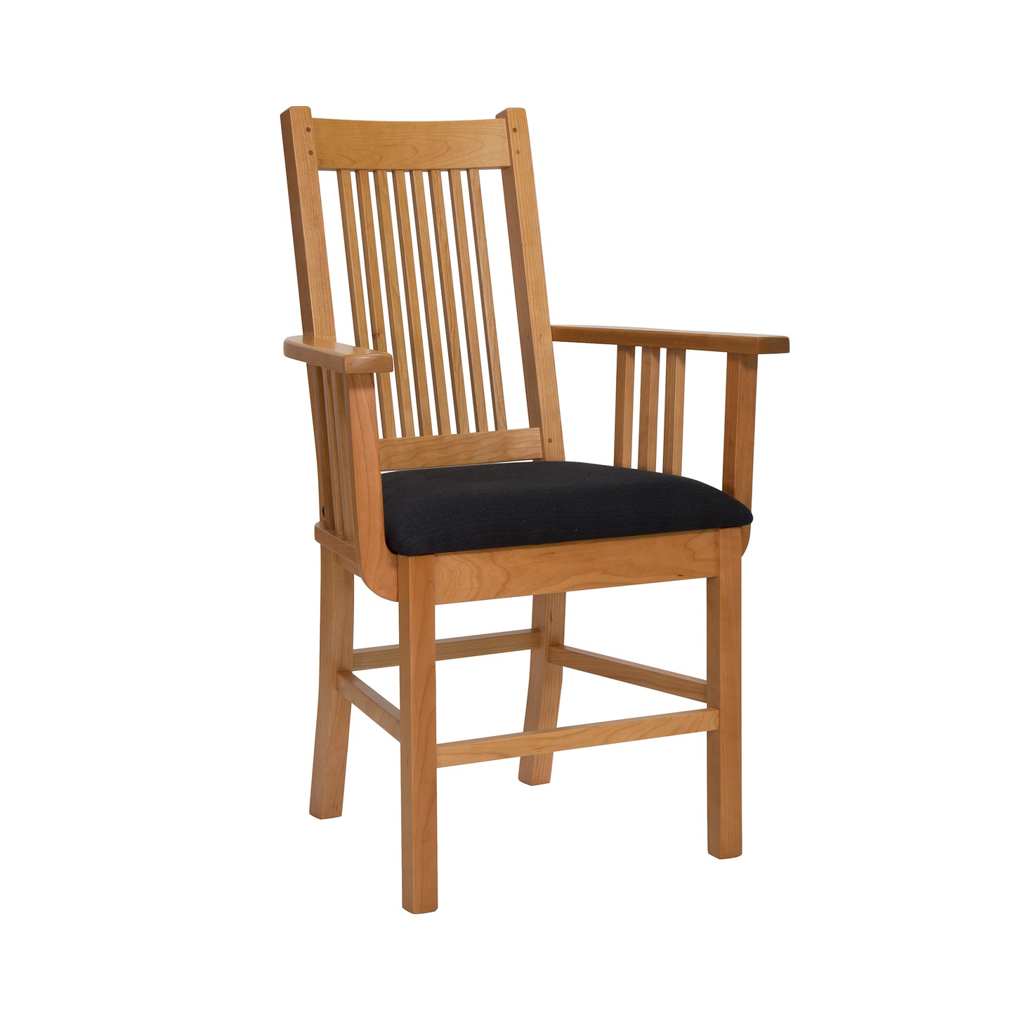 Lyndon Furniture American Mission Chair 2-piece set with black seat, featuring classic mission style design and unique details, discontinued model.