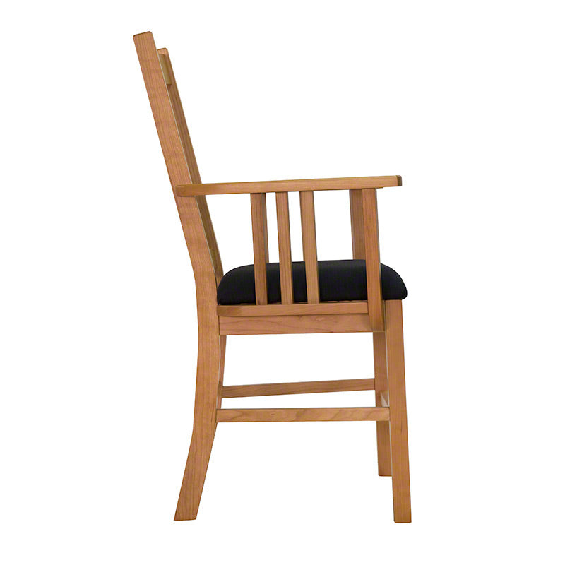 Lyndon Furniture American Mission Chair 2-piece set with black seat and vertical slats, discontinued design, side view.