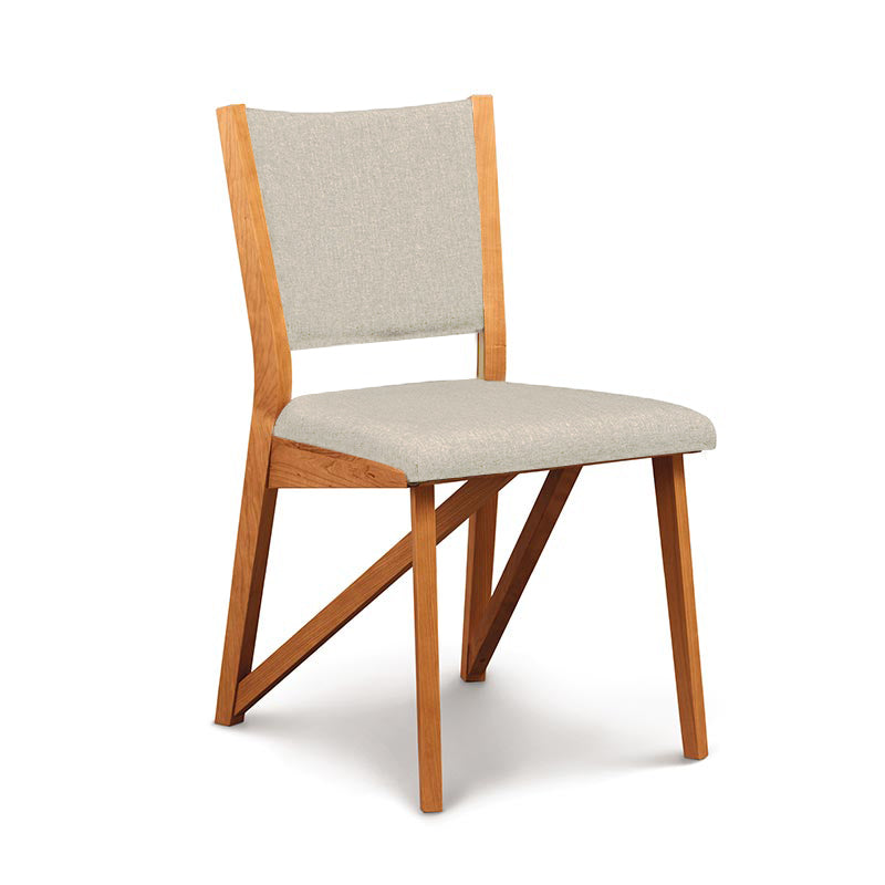 Exeter Chair 2-Piece Set by Copeland Furniture with custom upholstered seats, modern angled wood frames, and refined contemporary style.