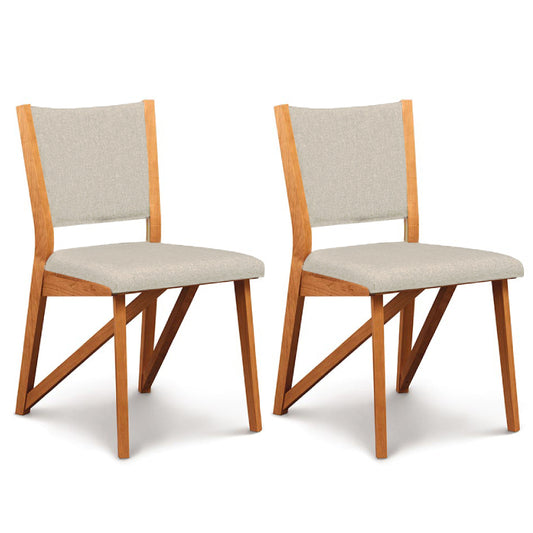 Copeland Furniture Exeter Chairs, 2-piece set, featuring custom upholstery and sleek modern design. American made high quality craftsmanship.