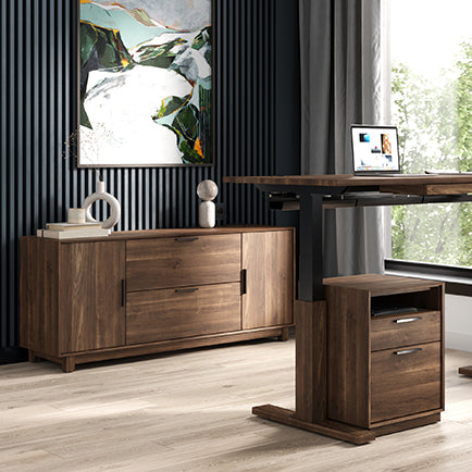 A desk in a room.