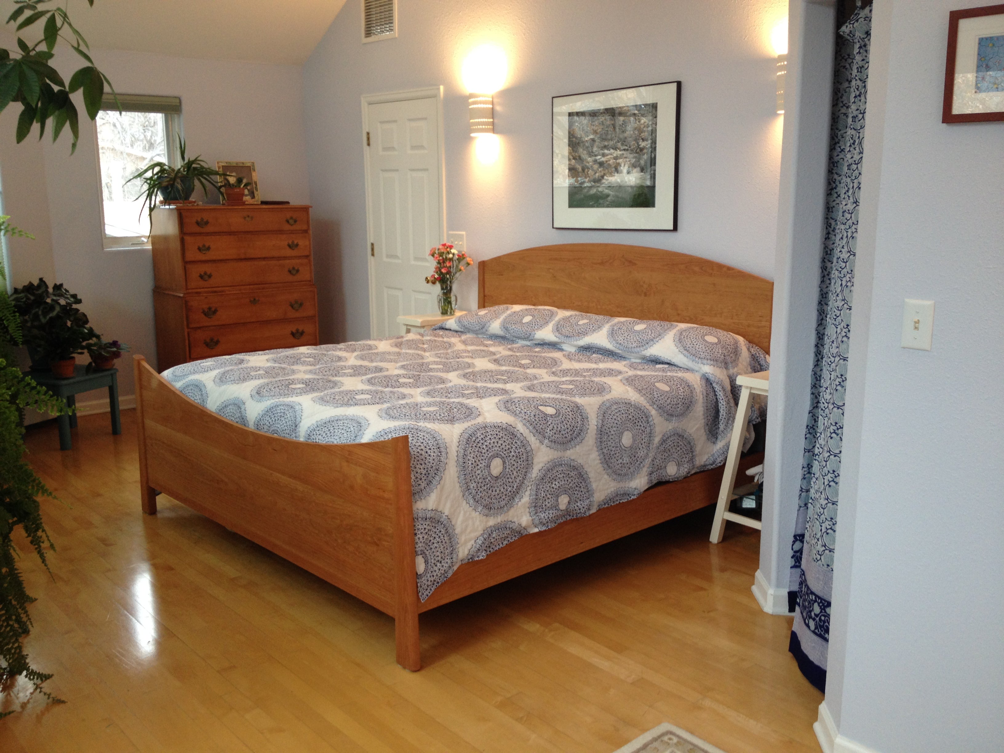 Cherry Moon Bed With A Mattress & Boxspring Set Up