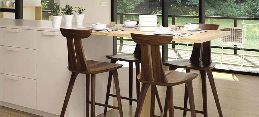 Wood Counter & Bar Stools