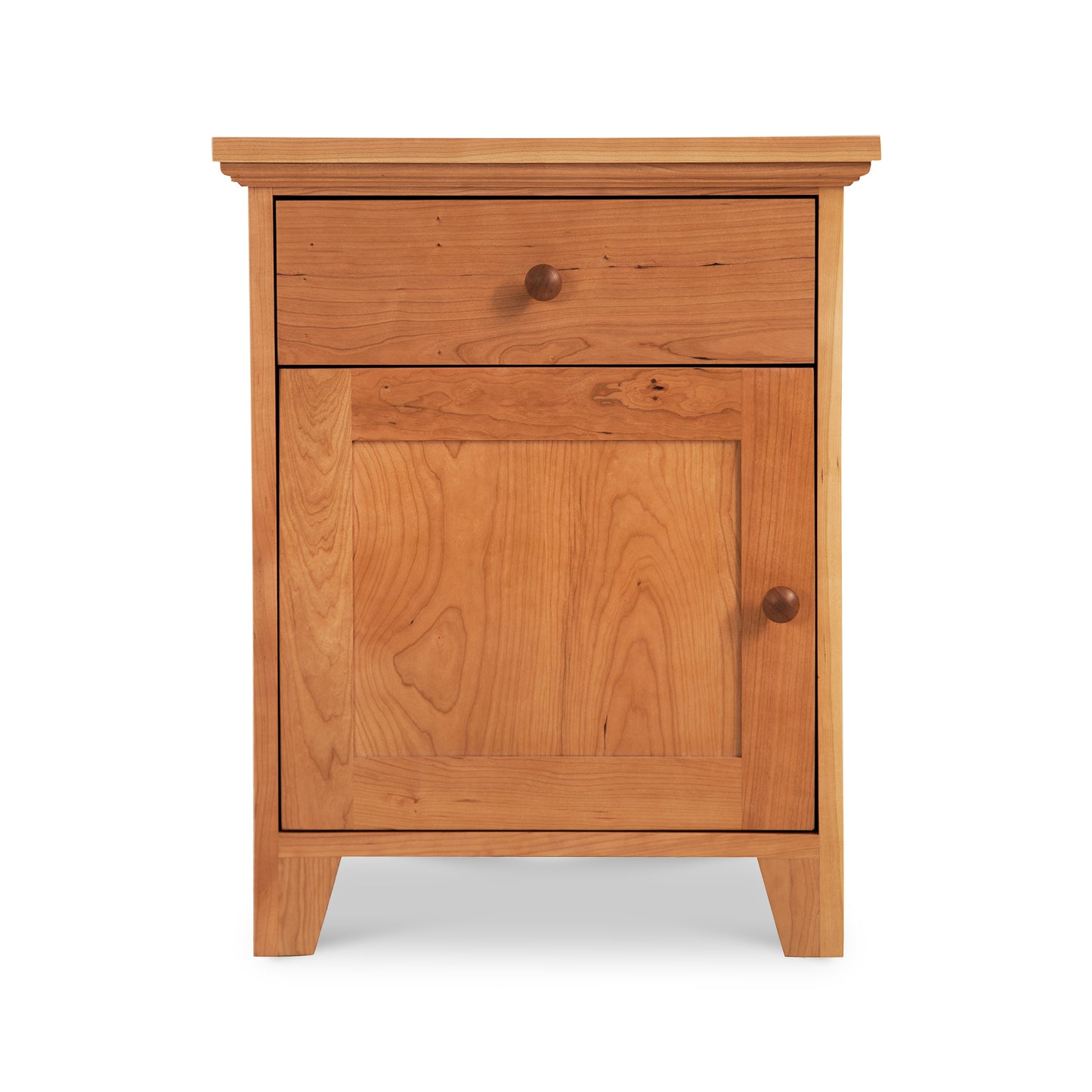 An American Country 1-Drawer Nightstand with Door, inspired by the countryside, made by Lyndon Furniture.