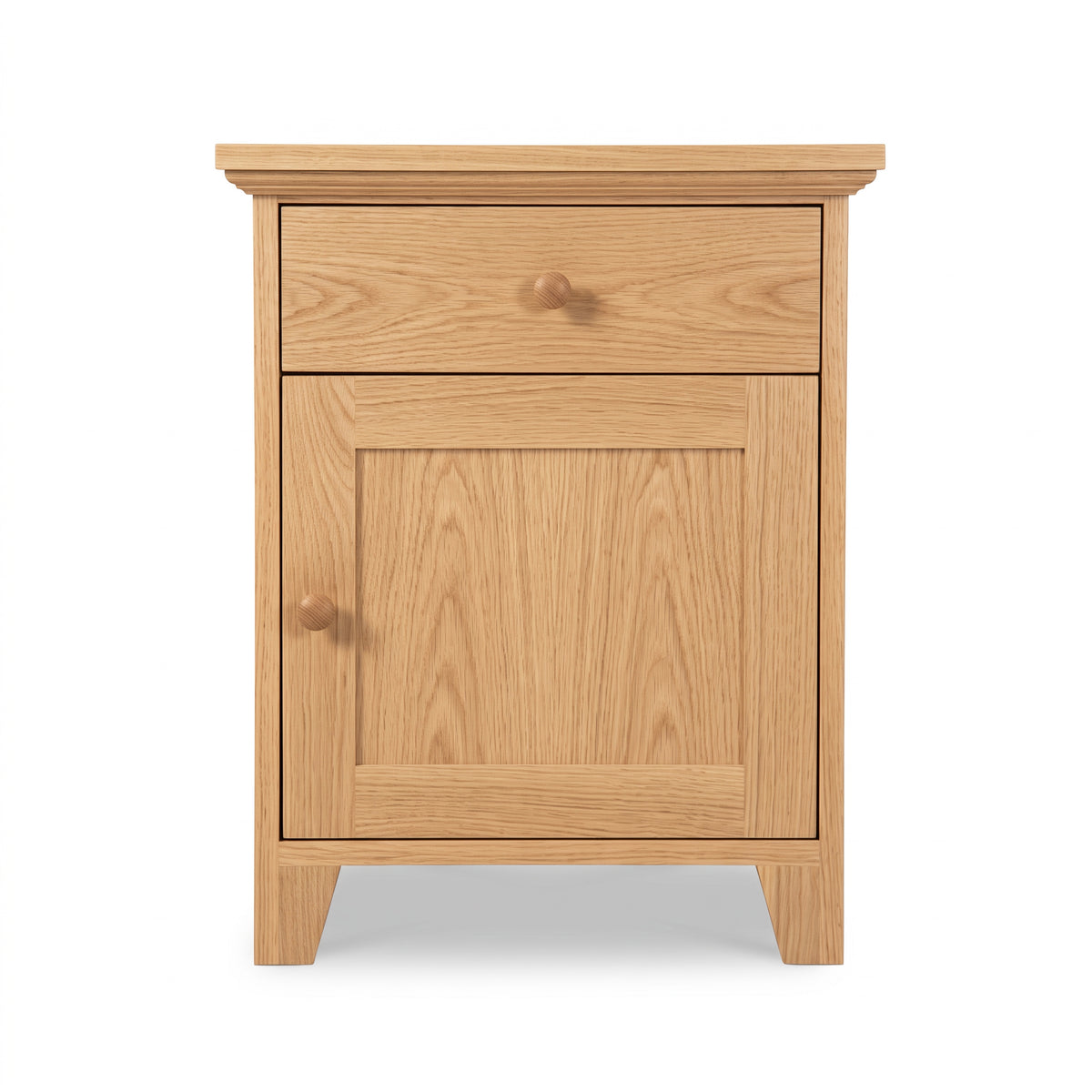 Lyndon Furniture American Country 1-Drawer Nightstand with Door, round knobs, spacious storage, and durable four-leg design in solid wood.