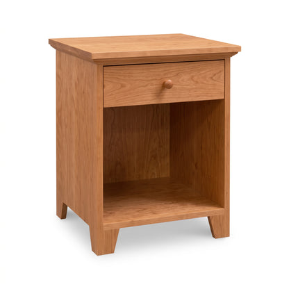 Lyndon Furniture American Country 1-Drawer Enclosed Shelf Nightstand, handcrafted in Vermont, featuring classic design and functional storage.