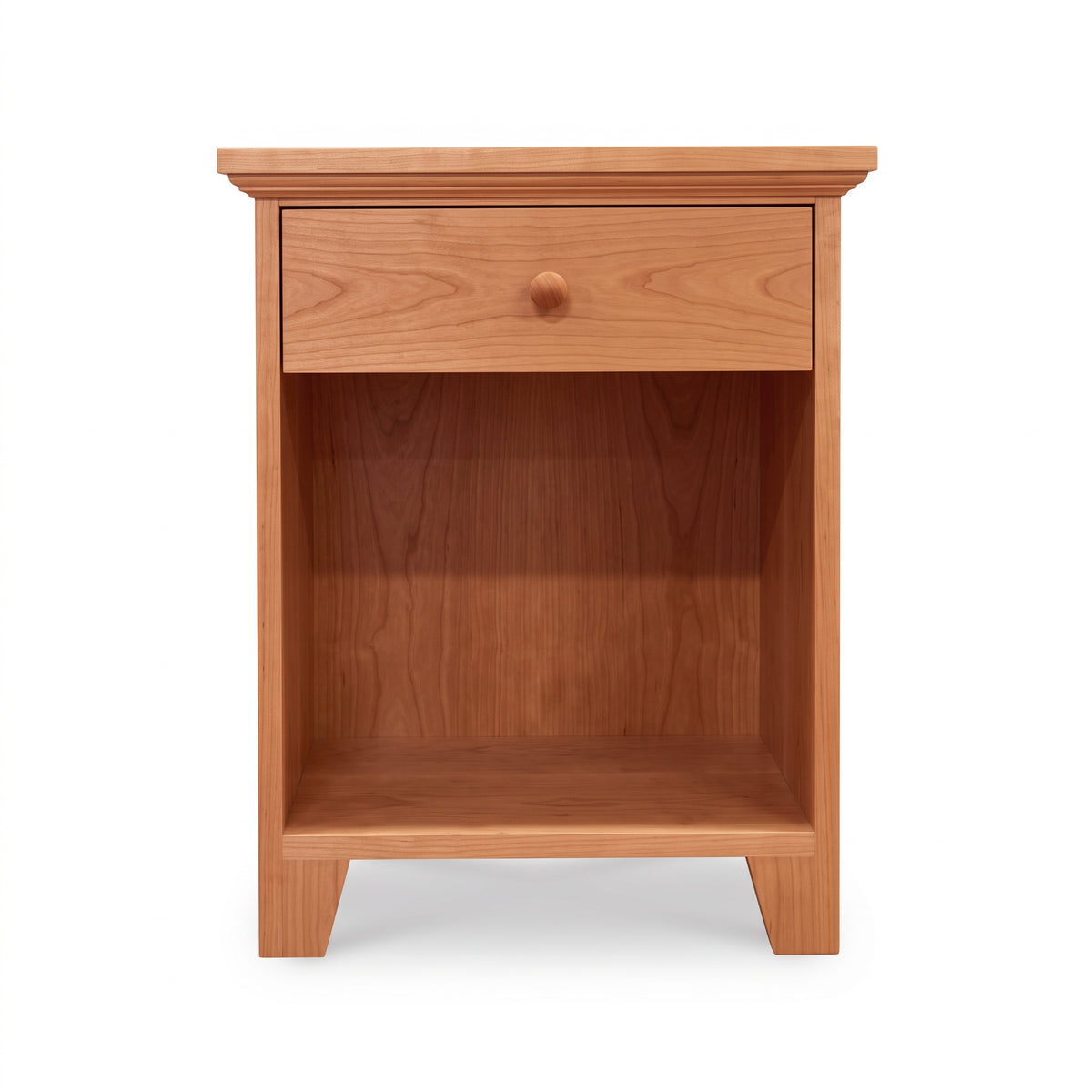 Lyndon Furniture American Country 1-Drawer Enclosed Shelf Nightstand featuring classic design and craftsmanship, handcrafted in Vermont.