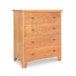 An American Country Lyndon Furniture wooden chest of drawers on a white background.