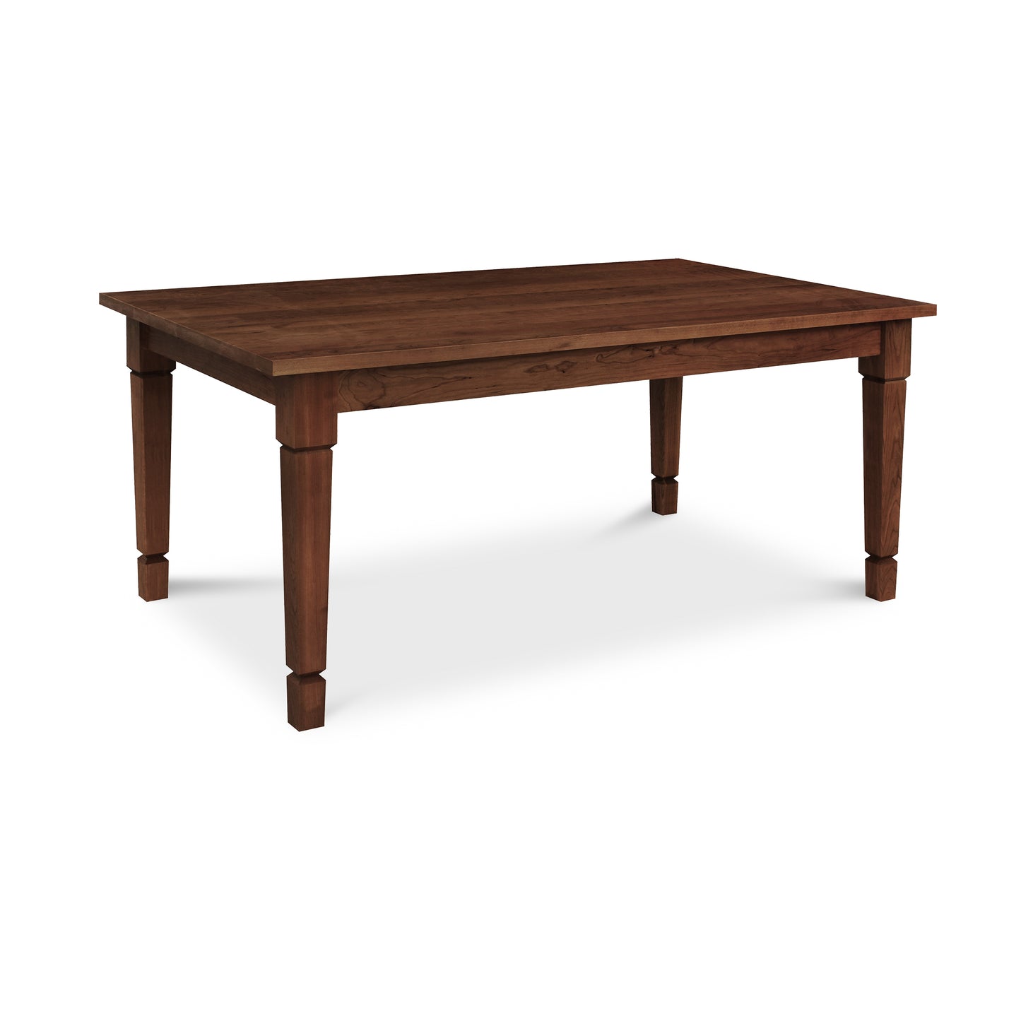 A Lyndon Furniture American Craftsman Solid Top Dining Table, expertly crafted from fine hardwoods and made-to-order with sturdy wooden legs.