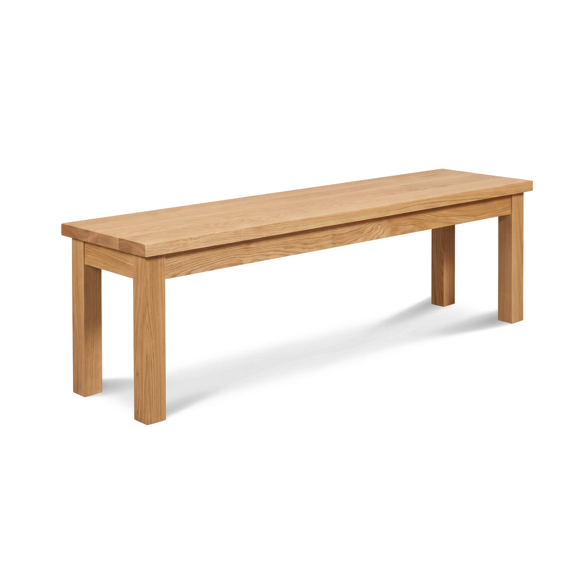 Lyndon Furniture American Mission Bench features solid wood construction with four straight legs and a simple, rectangular seat.