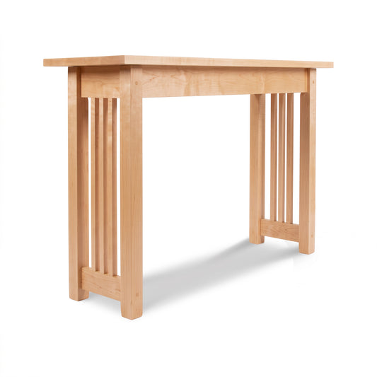 Lyndon Furniture American Mission Sofa Table with solid wood top and vertical slatted sides, handcrafted in the USA.