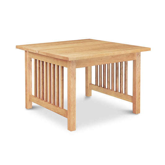 Lyndon Furniture American Mission Square Coffee Table crafted from solid hardwood with a natural finish, showcasing classic Mission style design.