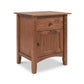 American Shaker 1-Drawer Nightstand with Door by Maple Corner Woodworks, handcrafted solid wood furniture made in Vermont, classic Shaker design.