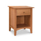 American Shaker 1-Drawer Enclosed Shelf Nightstand, expertly crafted from fine hardwood by Maple Corner Woodworks.