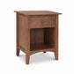 Maple Corner Woodworks American Shaker 1-Drawer Enclosed Shelf Nightstand showcasing quality craftsmanship and classic design.