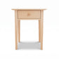 American Shaker 1-Drawer Nightstand by Maple Corner Woodworks in solid hardwood with straight legs and a classic, handcrafted design.