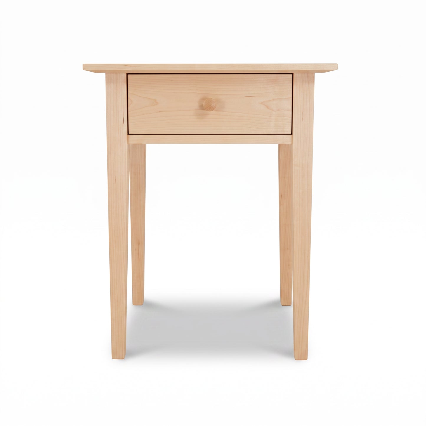 American Shaker 1-Drawer Nightstand by Maple Corner Woodworks in solid hardwood with straight legs and a classic, handcrafted design.