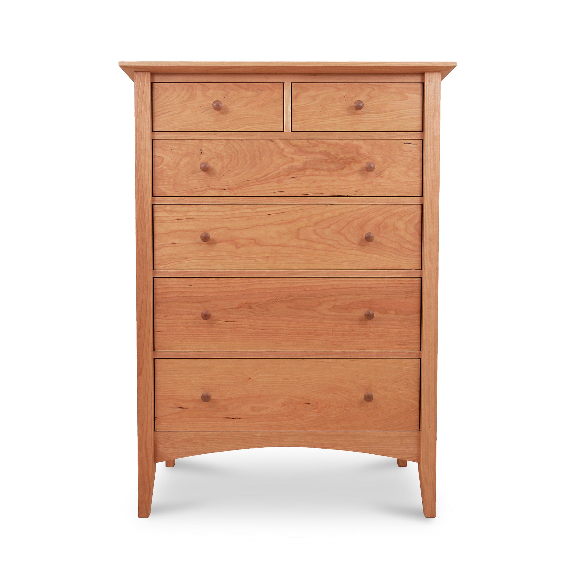 A Maple Corner Woodworks American Shaker 6-Drawer Chest on a white background.