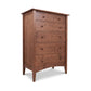 American Shaker 6-Drawer Chest in natural cherry by Maple Corner Woodworks, featuring 2 small and 4 large drawers on four legs, American made.