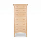 American Shaker Lingerie Chest by Maple Corner Woodworks, tall solid wood dresser with seven drawers and round knobs, handcrafted in Vermont.