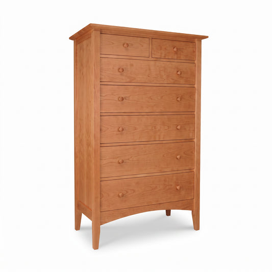 American Shaker 7-Drawer Chest by Maple Corner Woodworks, handcrafted in solid wood with a natural finish and classic shaker design.