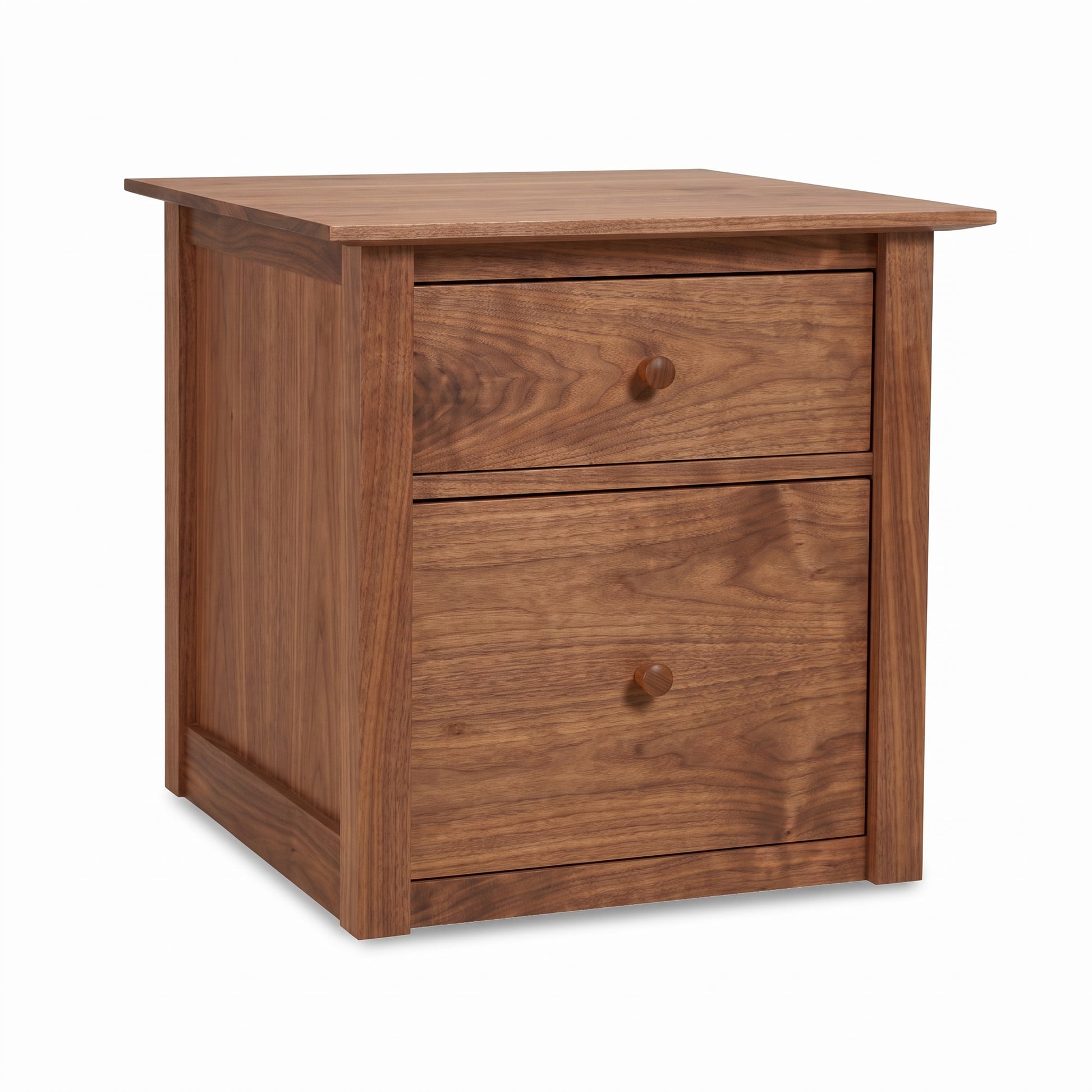 American Shaker File Cabinet by Maple Corner Woodworks showcases classic lines, round knobs, and a Vermont-inspired natural wood finish.