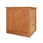 American Shaker File Cabinet by Maple Corner Woodworks, with one drawer and a single door, isolated on a white background.