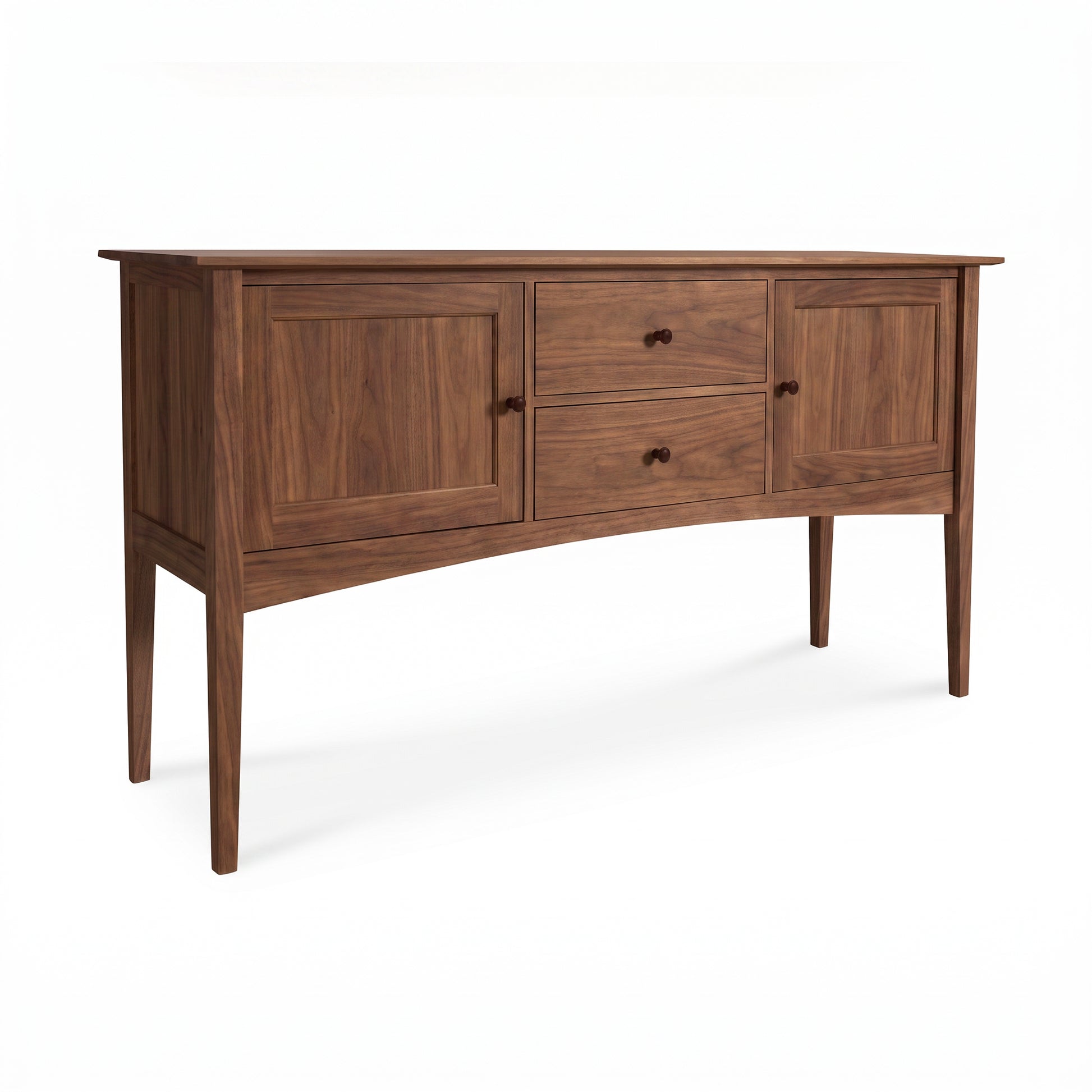 American Shaker Huntboard by Maple Corner Woodworks with tapered legs and round knobs, crafted of hardwood in a classic Shaker design.